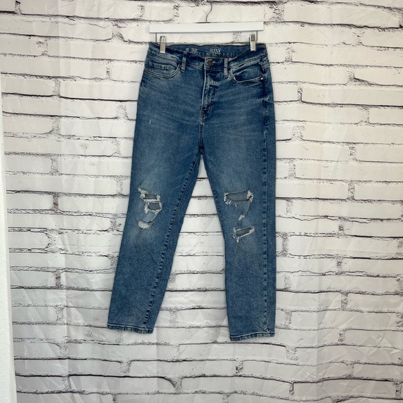 Y2K a.n.a High Rise Straight Leg Jeans Medium Wash Distressed 10 Streetwear - Picture 1 of 15